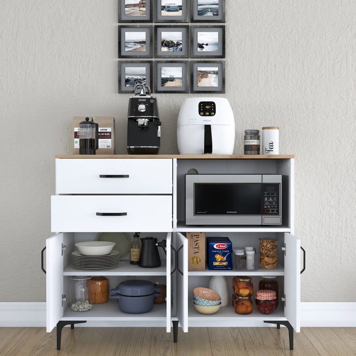 Hanah Home Gabinete Multipropósito Blanco y Nuez